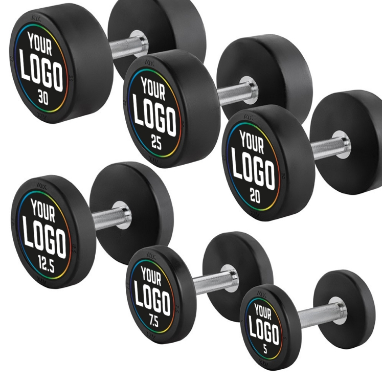 Poza cu Gantera din cauciuc cu logo personalizat - 12.5 kg