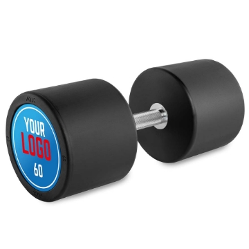 Poza cu Gantera Cauciucata Personalizata cu Logo Client - 60 kg