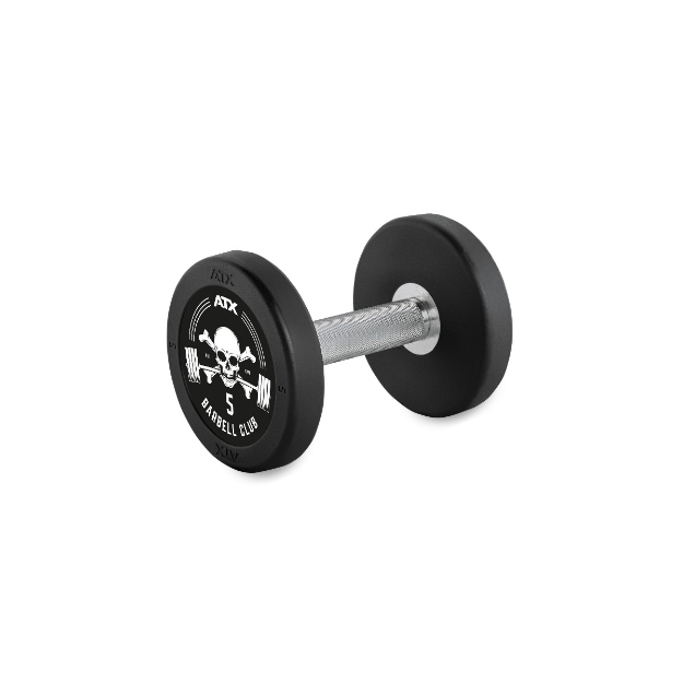 Poza cu Gantera cauciucata 5 kg - Barbell Club Logo - ATX