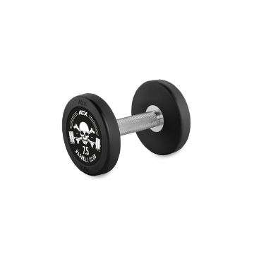 Poza cu Gantera cauciucata 7.5 kg cu logo Barbell Club ATX