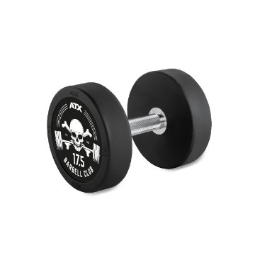 Poza cu Gantera cauciucata 17.5 kg - Barbell Club Logo - ATX