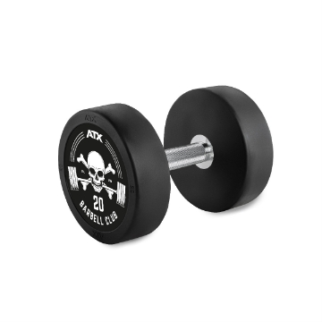Poza cu Gantera din cauciuc 20 kg - Barbell Club Logo - ATX