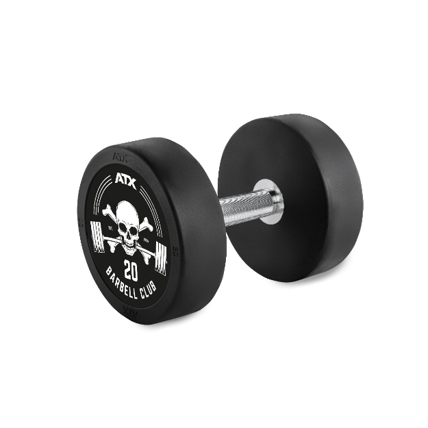 Poza cu Gantera din cauciuc 20 kg - Barbell Club Logo - ATX