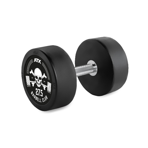 Poza cu Gantera Cauciucată 27.5 kg - Barbell Club Logo - ATX