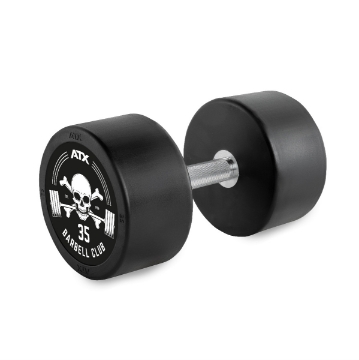 Poza cu Gantera din cauciuc 35 kg - Barbell Club Logo - ATX