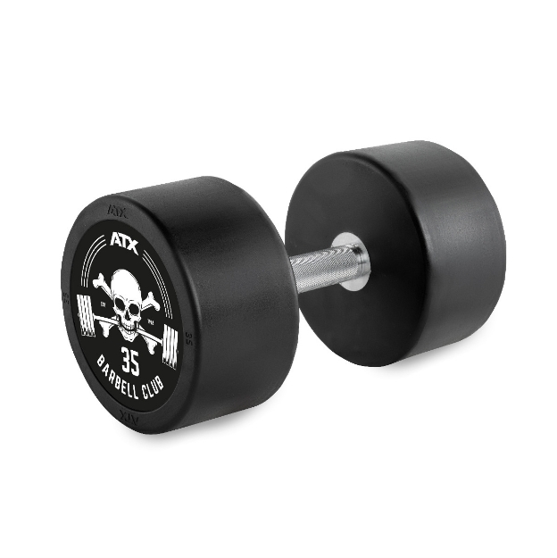 Poza cu Gantera din cauciuc 35 kg - Barbell Club Logo - ATX