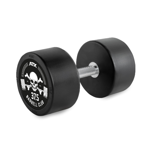 Poza cu Gantera din cauciuc 37.5 kg - Barbell Club Logo - ATX