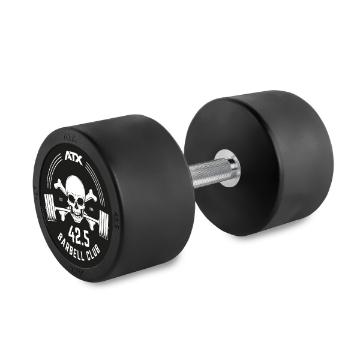 Poza cu Gantera Cauciucată 42.5 kg – Barbell Club Logo – ATX