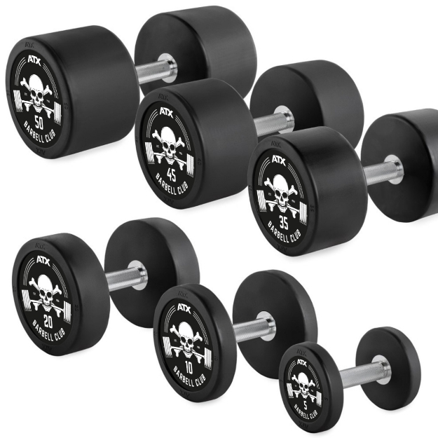 Poza cu Gantera din cauciuc - Barbell Club Logo - 47.5 kg