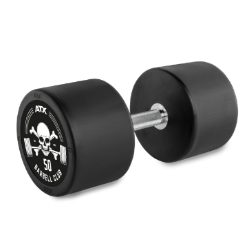 Poza cu Gantera cauciucata 50kg cu logo Barbell Club - ATX