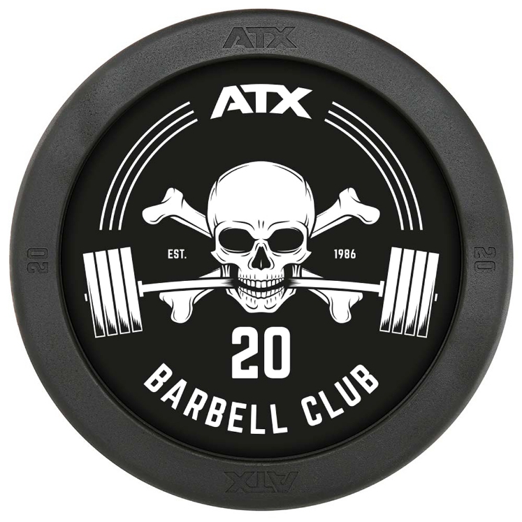 Poza cu Bară dreaptă cauciucată - ATX Barbell Club Logo - 17.5 kg
