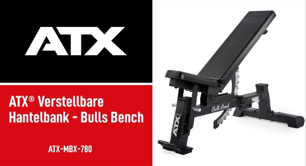Poza cu ATX Verstellbare Hantelbank Bulls Bench - banca reglabila profesionala pentru antrenament intens
