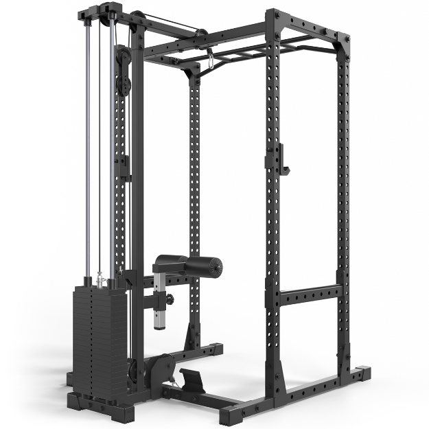 Poza cu ATX Power Rack 510 Stație completă cu stație pentru tracțiuni lat și 100 kg greutăți placate - Înălțime 198 cm