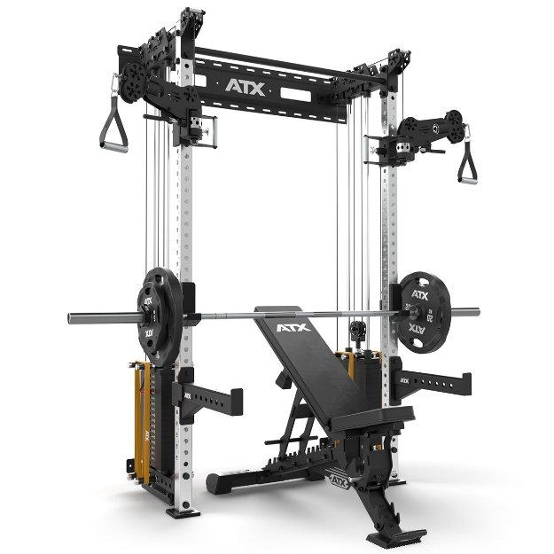 Poza cu ATX Half Rack – Stație de tracțiuni cu 2 x 90 kg greutăți pin – Fixare pe perete