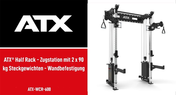 Poza cu ATX Half Rack – Stație de tracțiuni cu 2 x 90 kg greutăți pin – Fixare pe perete