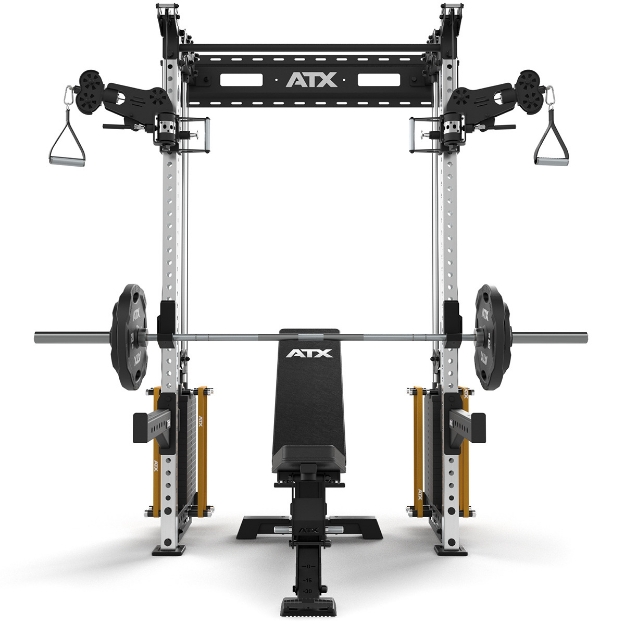 Poza cu ATX Half Rack – Stație de tracțiuni cu 2 x 90 kg greutăți pin – Fixare pe perete