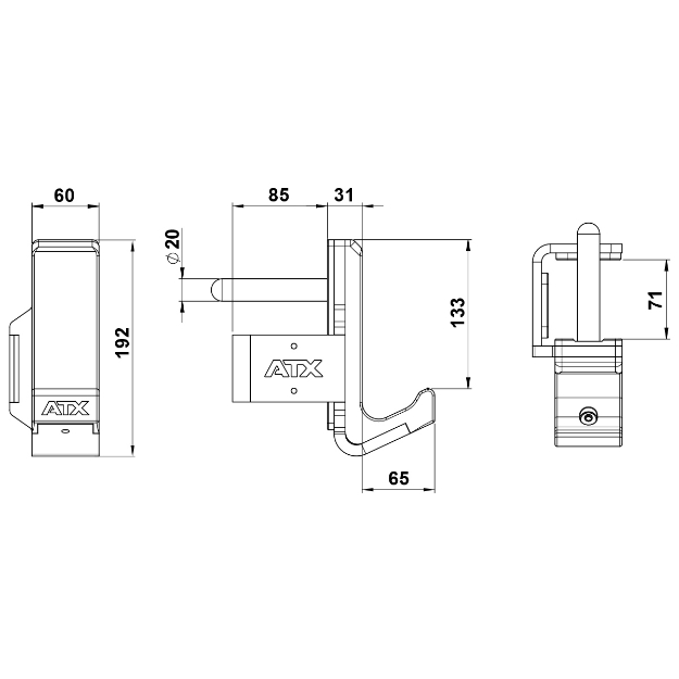 Poza cu ATX J-Cups / J-Hooks Serie 700 - cu rezistenta de 500 kg pentru rack-uri