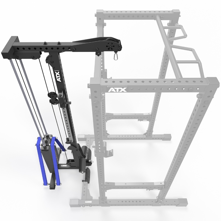 Poza cu ATX Lat Pulldown & Low Row LTO-780 cu Pachet de Greutăți 125 kg – Extensie pentru Power Rack 780