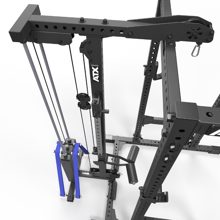 Poza cu ATX Lat Pulldown & Low Row LTO-780 cu Pachet de Greutăți 125 kg – Extensie pentru Power Rack 780