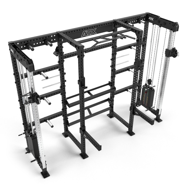 Poza cu ATX Cable Cross Rack cu 2 x 90 kg greutăți și multiple accesorii - Rack profesional pentru sală