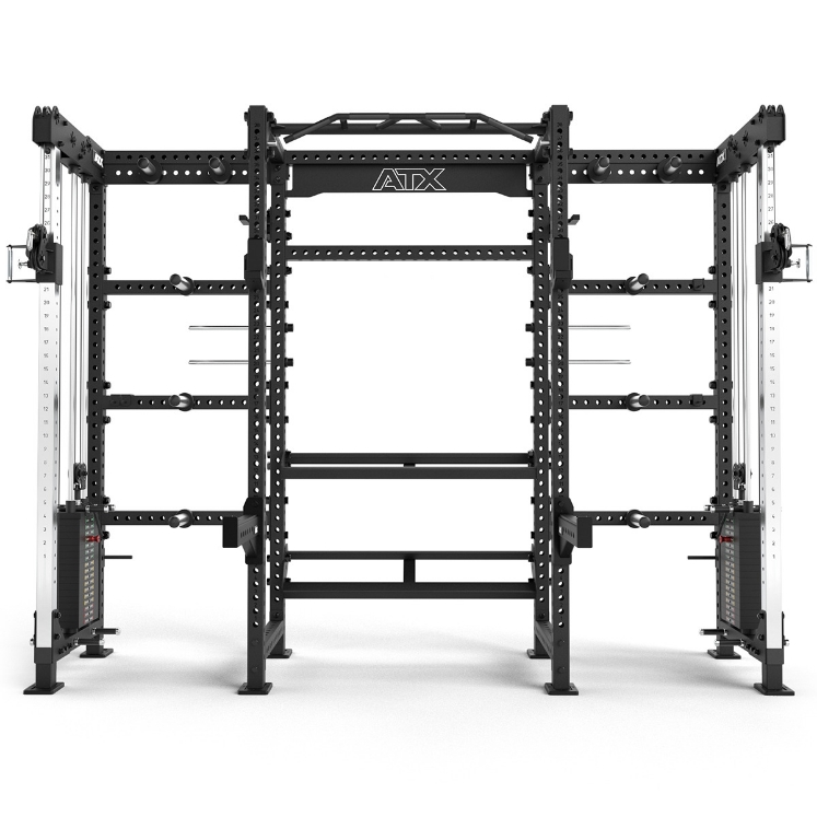 Poza cu ATX Cable Cross Rack cu 2 x 90 kg greutăți și multiple accesorii - Rack profesional pentru sală