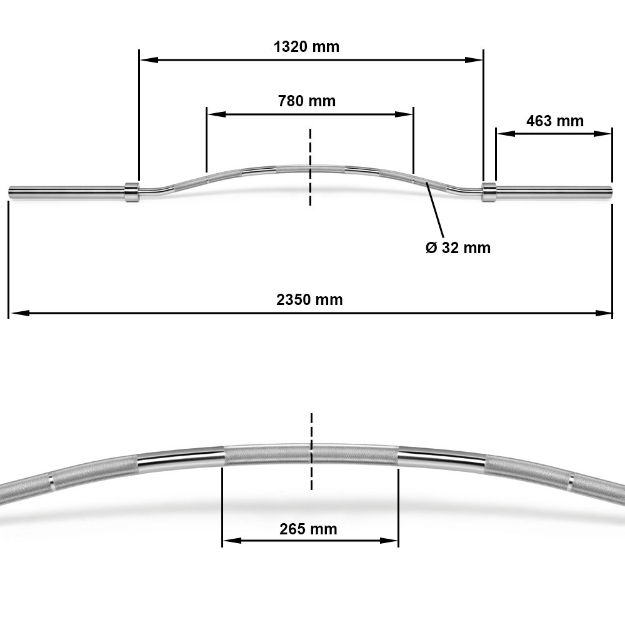Poza cu ATX Buffalo Bar / Bow Bar - bara de haltere curbata