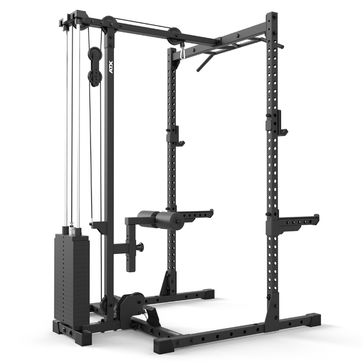 Poza cu Stație Lat Pulldown & Low Row ATX pentru Half Rack HRX-510 – Modul Profesional cu Greutăți