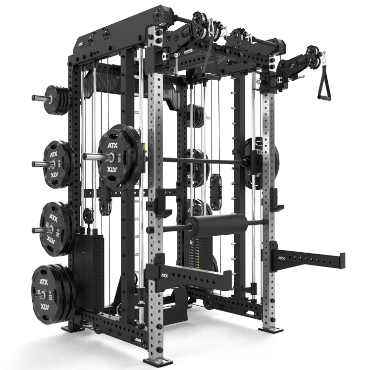 Poza cu ATX Smith Machine Multi Pull Half Rack – Stație Multifuncțională Profesională cu Functional Trainer și 2 x 110 kg