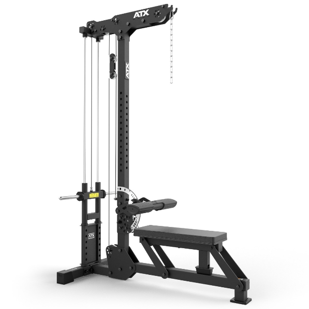 Poza cu ATX Lat Pulldown & Low Row LPL-700 – Aparat Profesional cu Încărcare pe Discuri