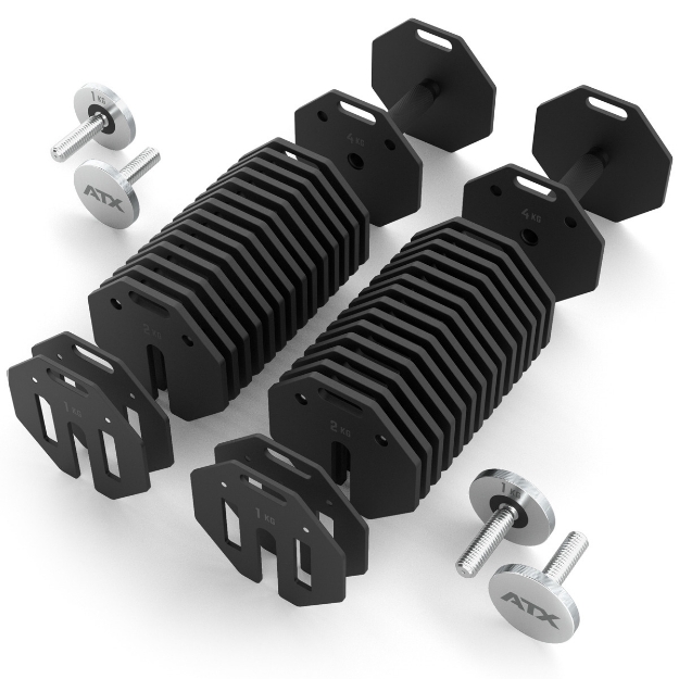 Poza cu ATX Octa Dumbbells pereche - Haltere reglabile 2 x 36 kg
