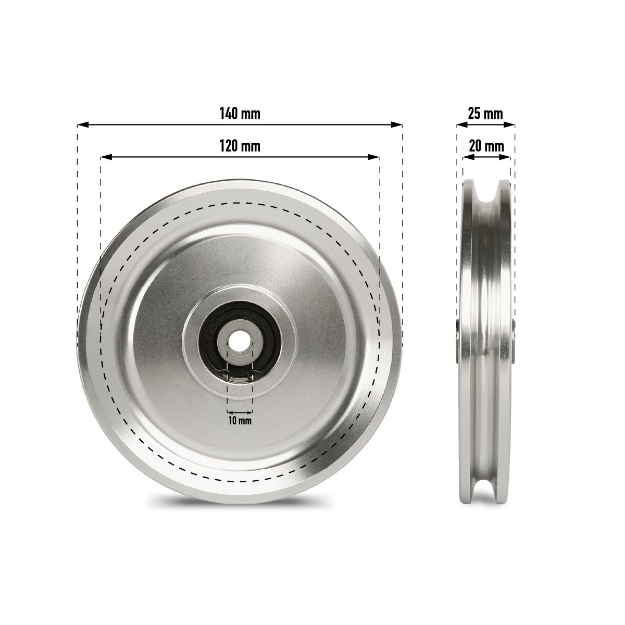 Poza cu Scripete din aluminiu / rola de deviere ø 140 mm