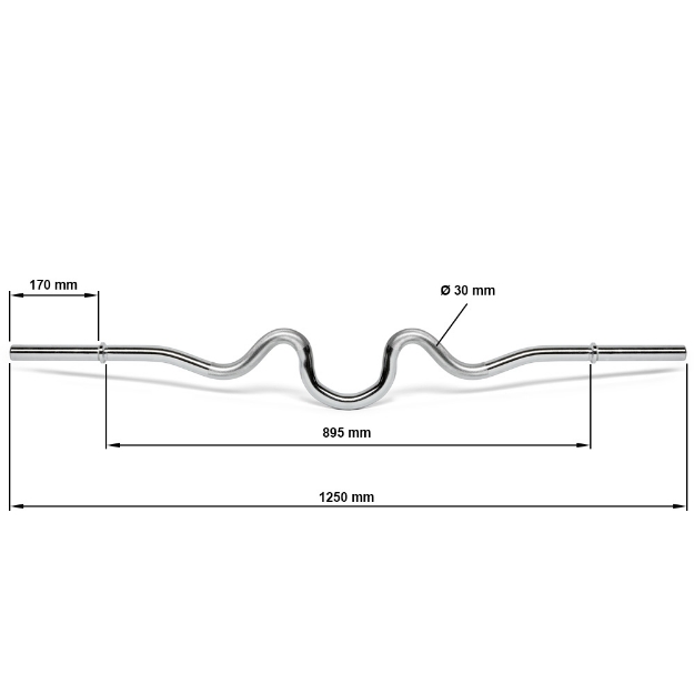 Poza cu Super SZ Curlstange 30 mm x 125 cm - prindere neteda pentru antrenament intensiv brate