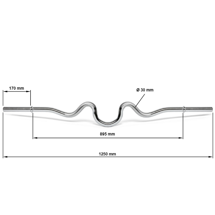 Poza cu Super SZ Curlstange 30 mm x 125 cm - prindere neteda pentru antrenament intensiv brate