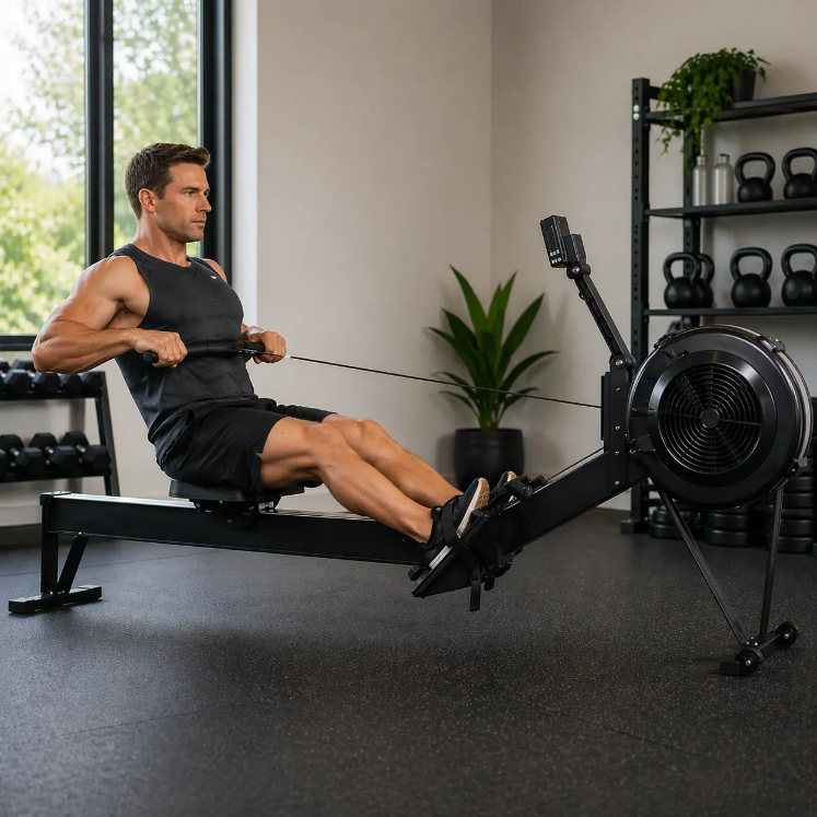 Poza cu Aparat de Vâslit Profesional Air + Magnetic – Echipament Fitness Comercial