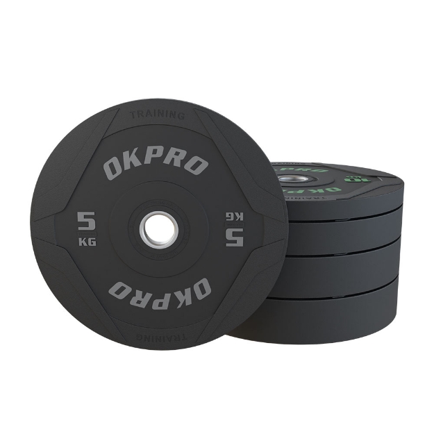 Poza cu Discuri Bumper Plate Cauciuc Negre OK2006-10 – Olimpice 50MM, 5–25 KG