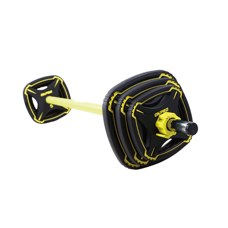 Poza cu Set bara si discuri fitness - aerobic, TPU, 20 kg