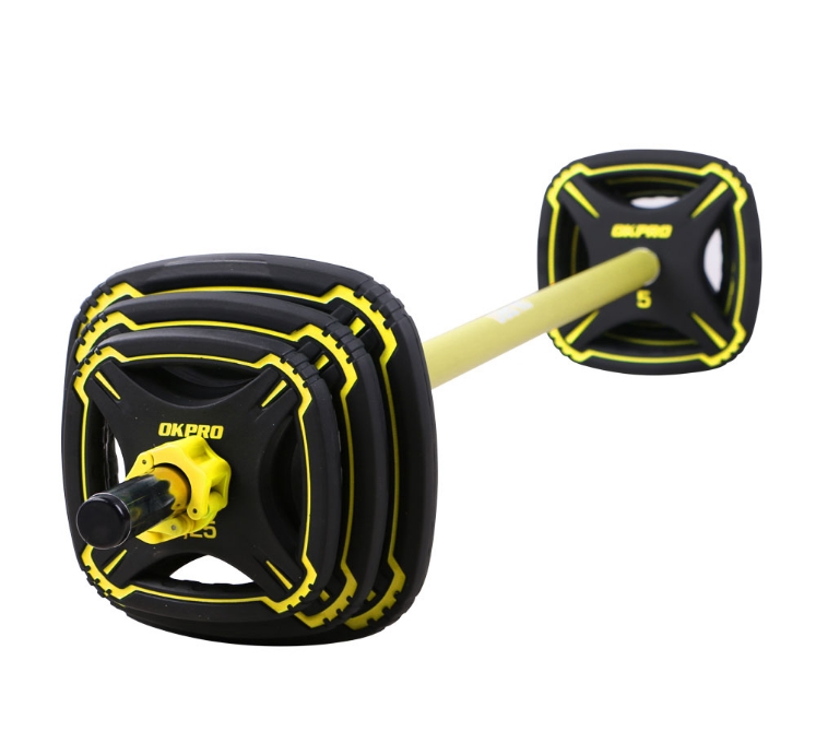 Poza cu Set bara si discuri fitness - aerobic, TPU, 20 kg
