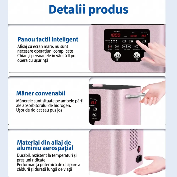 Poza cu Inhalator Multifunctional, Hidrogen Molecular si Oxigen pur, SPE/PEM 1800ml/min, Suyzeko, GY-HX1800