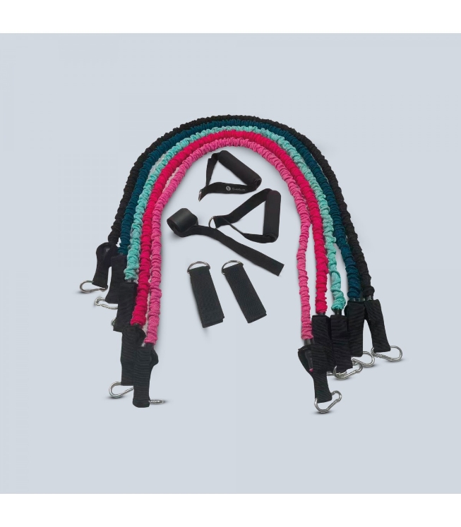 Set 5 corzi Elastice Pro cu Mânere și Carabiniere – Rezistențe Diferite