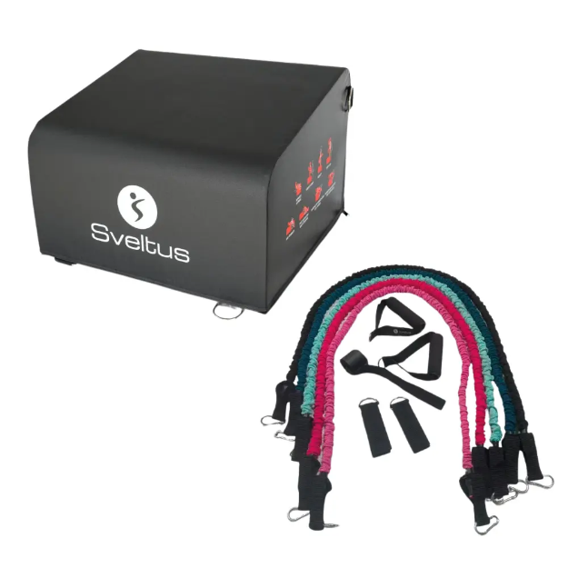 Cutie pliometrica glute box sveltus cu benzi elastice