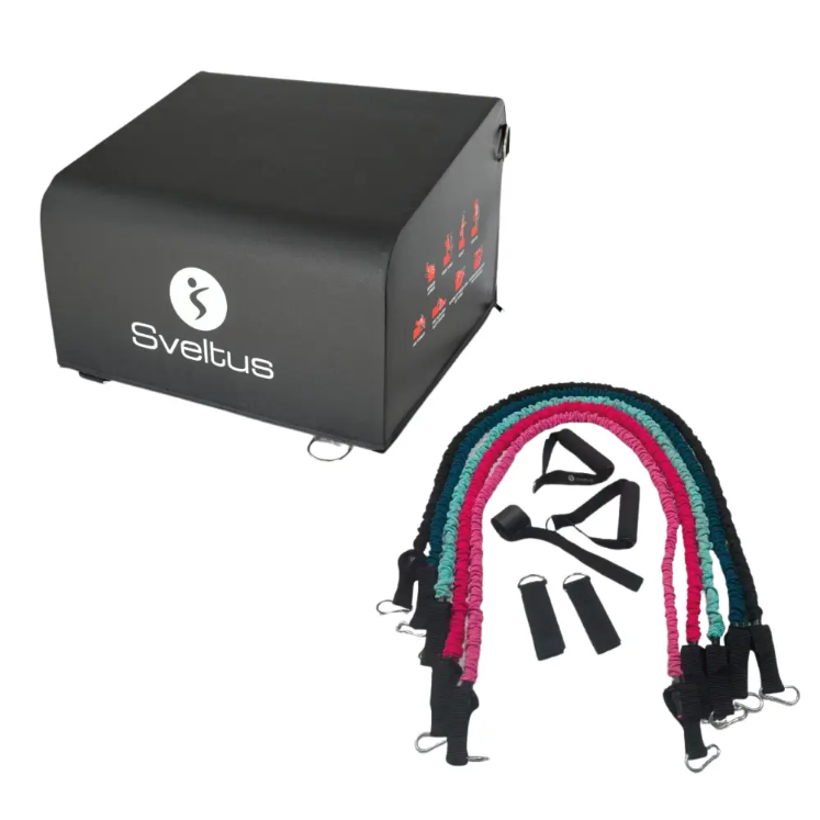 Cutie pliometrica glute box sveltus cu benzi elastice
