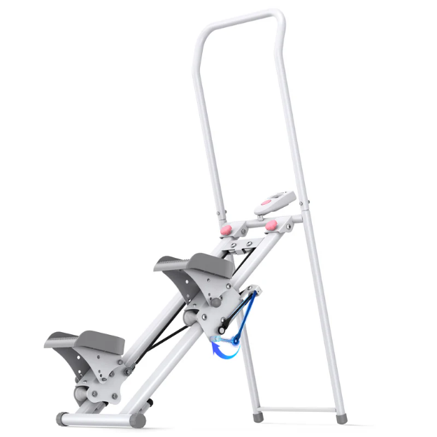 Poza cu Stepper Vertical Pliabil Alb cu Monitor LCD și 2 Niveluri de Rezistență