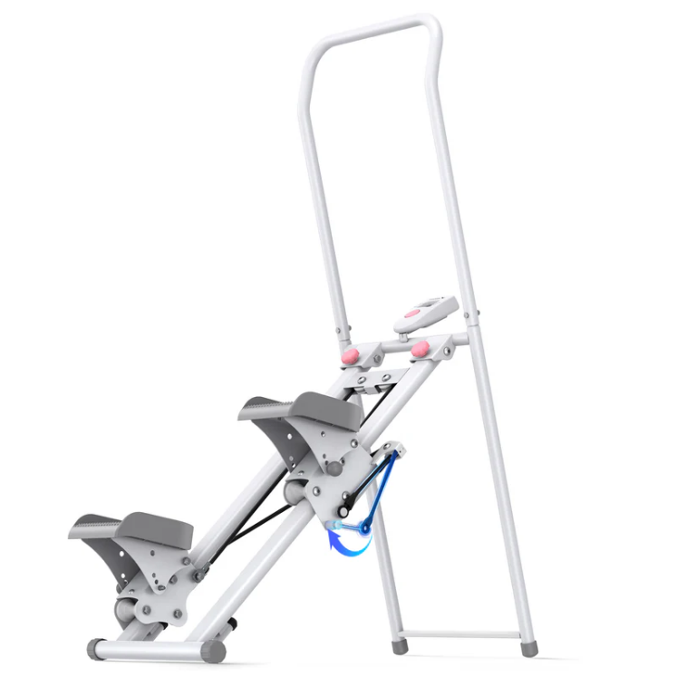 Poza cu Stepper Vertical Pliabil Alb cu Monitor LCD și 2 Niveluri de Rezistență
