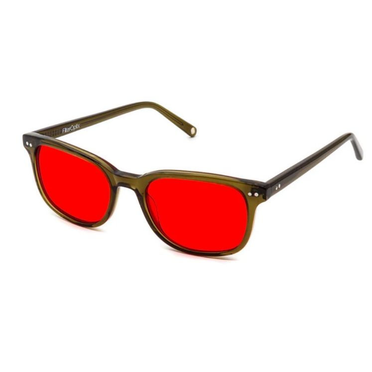 Poza cu Ochelari cu lentile roșii pentru seară – Cedar Olive Red, Filter Optix