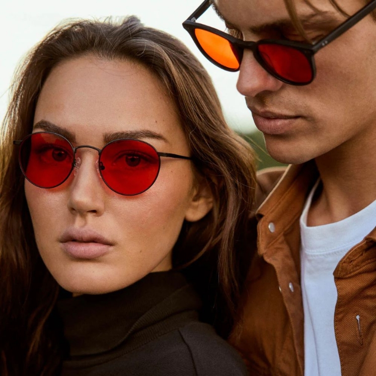 Poza cu Ochelari cu lentile roșii pentru seară – Mesi Black Red, Filter Optix