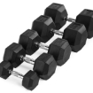 Poza cu Ganteră hexagonală cauciucată, ATX® Professional, 1 kg - 50 kg