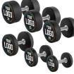 Poza cu Ganteră cauciucată personalizată cu Logo Client - 2.5 kg - 60 kg