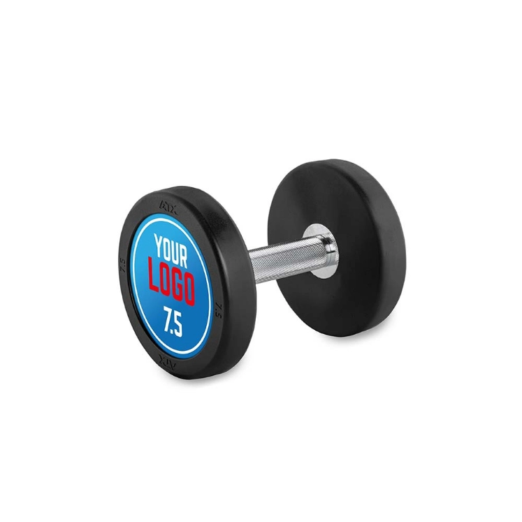 Poza cu Ganteră cauciucată personalizată cu Logo Client - 2.5 kg - 60 kg