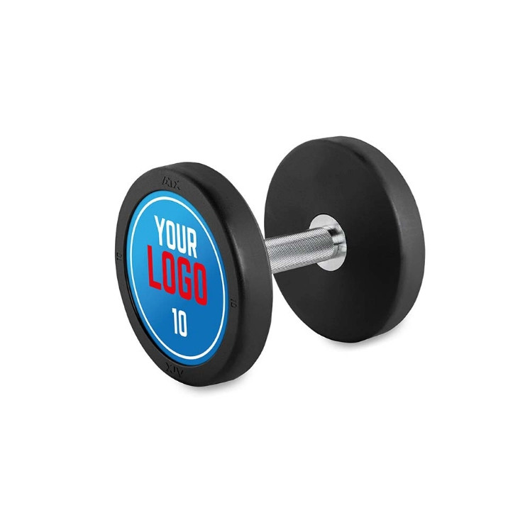 Poza cu Ganteră cauciucată personalizată cu Logo Client - 2.5 kg - 60 kg
