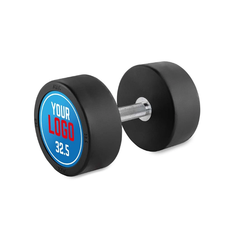 Poza cu Ganteră cauciucată personalizată cu Logo Client - 2.5 kg - 60 kg